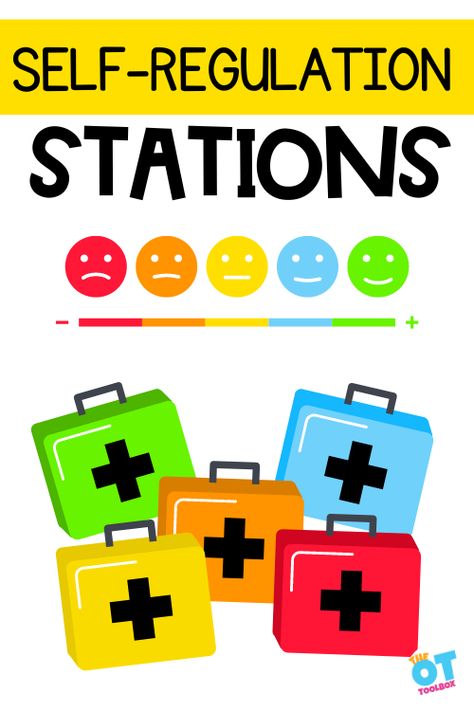 Self regulation stations, or centers, are a fun way to teach emotional regulation skills to children. Blue Zone Of Regulation Activities, Regulation Station, Self Regulation Strategies, Sensory Swing, Zones Of Regulation, Therapy Ball, Calming Strategies, Classroom Tools, Sensory Integration