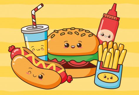 Descubre miles de vectores gratis y libres de derechos en Freepik Food And Drink, Kawaii