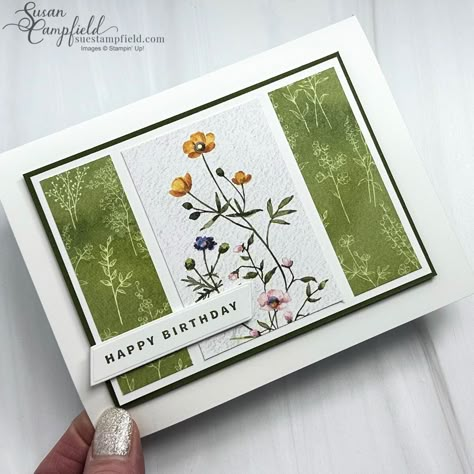 Susan Campfield, Dainty Delight, Designer Paper Cards, Dainty Flowers, Homemade Birthday Cards, Hand Stamped Cards, Birthday Cards For Women, Spring Cards, Designer Series Paper