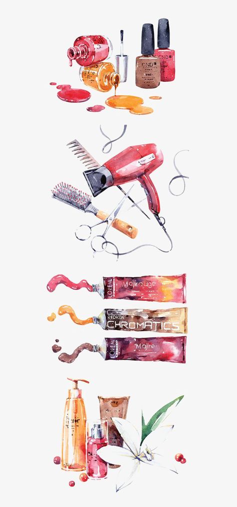 Creative watercolor beauty Makeup Illustration, Salon Art, House Of Beauty, Beauty Illustration, Fashion Art Illustration, Salon Design, Salon Decor, Beauty Quotes, Watercolor Design