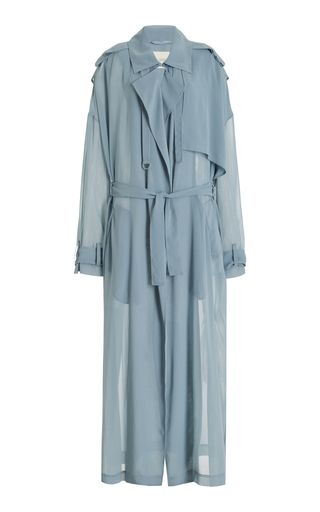 Sally Lapointe, Luxury Outerwear, News Design, Moda Operandi, Fashion Collection, Double Breasted, Trench Coat, The Light, Light Blue