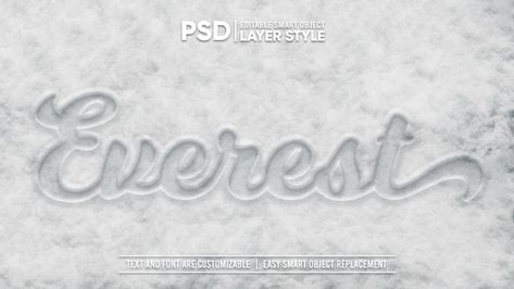 Snow Typography, Frozen Text, Typography Drawing, 3d Text, White Snow, Layer Style, Text Effect, Text Style, Text Effects