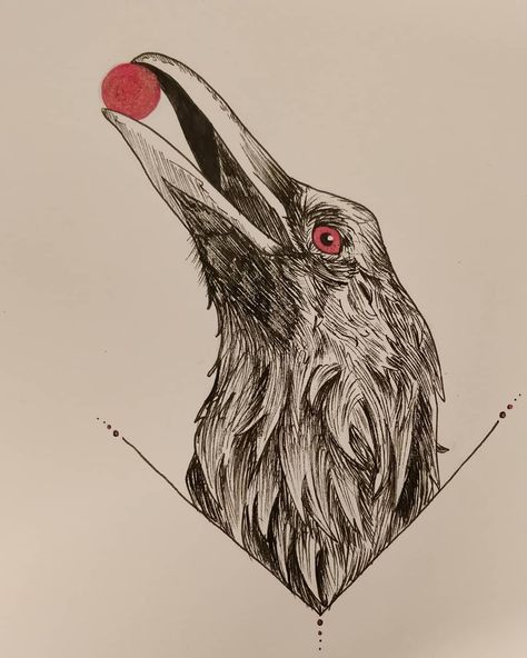 Art by Mia Coldwell @Miacat.illustrations Piece for sale  Crow eating a red berry 🔴  Reference image last! 💖  I'm actually feeling really good about this one, let's hope it's the piece to get me… Berry Reference, Crow Eating, Sand Crafts, Art And Craft Videos, Weird Art, Reference Images, Hobbies And Crafts, Black Bird, Japanese Art