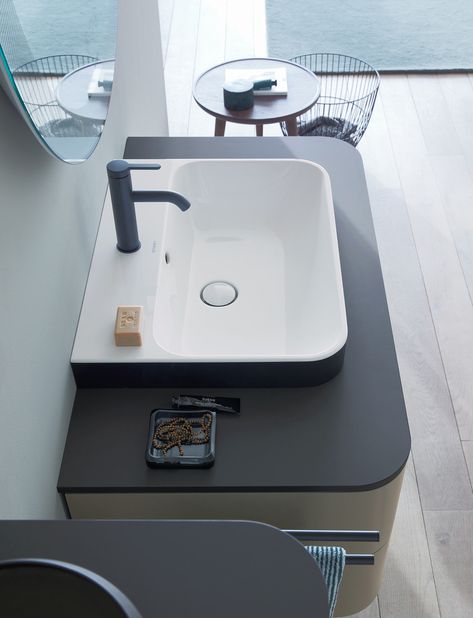 Duravit: Matte Surfaces Offer Endless Design Opportunities Dream Bath, Happy D, Bad Inspiration, Counter Design, Countertop Basin, Kitchen And Bath Design, Bathroom Basin, Family Bathroom, Vanity Units