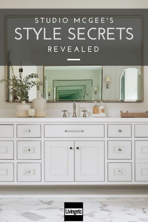 Shea McGee of Studio McGee offers advice for styling the kitchen, bedroom, living room and bathroom, while also revealing her go-to paints #studiomcgee #stylishhomes #sheamcgee #dreamhomemakeover Mcgee Bathrooms, Kitchen Cupboard Colours, Cupboard Colors, White Wood Furniture, Shea Mcgee, White Furniture Living Room, Best White Paint, Bedroom Images, White Bedroom Furniture