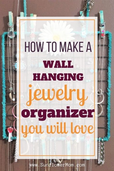 Hang Jewelry On Wall, Wall Hanging Jewelry Organizer, Homemade Gifts For Christmas, Necklace Organizer Diy, Diy Jewelry Hanger, Coupon Books, Jewelry Organizer Diy Wall, Wand Organizer, Jewelry Storage Diy