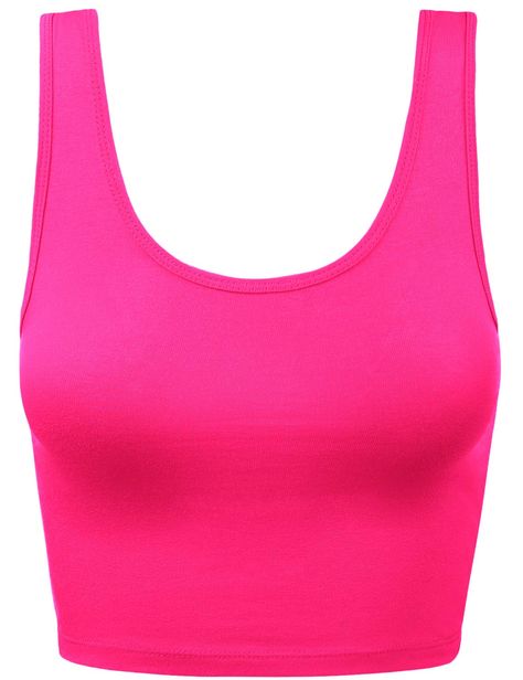 PRICES MAY VARY. 95% Cotton, 5% Spandex Pull On closure Machine Wash Premium cotton fabric of camisole tank top Premium cotton fabric is breathable, soft to the touch, lightweight, stretchy, simple, cool, skin friendly, comfortable slim fit and wrinkle resistance. Many occasion for daily wear, beach, pajama top, outdoor recreation. Camisole tops is suitable for women, juniors and teen girls. Plain basic tank tops could be worn as homewear or active wear, also could be worn as layering undershirt Neon Tank Top, Neon Top, Hot Pink Tank, Hot Pink Tops, Best Tank Tops, Racerback Top, Slim Fit Top, Pink Crop Top, Crop Tank Top