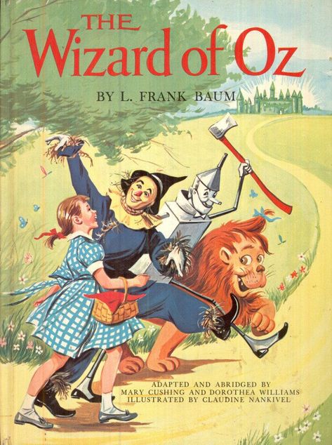 Wizard of Oz book cover illustration by Claudine Nankivel Wizard Of Oz Book, Vintage Wizard, Wizard Of Oz 1939, The Wonderful Wizard Of Oz, The Wizard Of Oz, The Wizard, Vintage Children's Books, Kids' Book, Wizard Of Oz