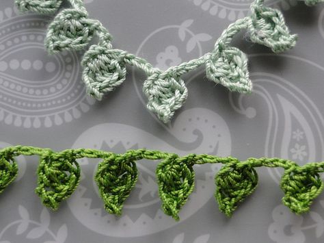 20 FREE Crochet Leaf Patterns for Every Season: Little Leaves Garland Free Crochet Pattern Hanging Flower Crochet Pattern, Crochet Leaf Garland Free Pattern, How To Crochet Leaves, Crochet Vines And Leaves Pattern, Crochet Leaf Garland, Crochet Garland Pattern Free, Crochet Ivy, Crochet Seasonal, Crochet Quotes