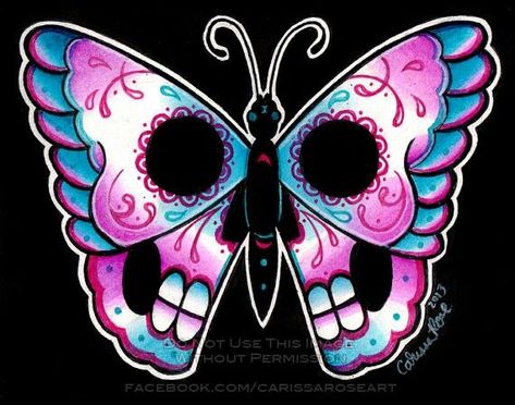 Butterfly sugar skull Sugar Skull Butterfly, Butterfly Wings Tattoo, Dead Butterfly, Skull Butterfly Tattoo, Butterfly Wing Tattoo, Sugar Skull Artwork, Skull Butterfly, Butterfly Art Print, Butterfly Tattoo Designs