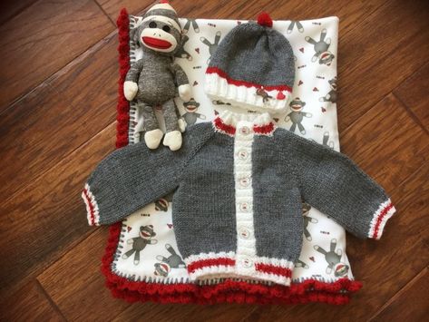 Baby Sweater Pattern, Crochet Sock Monkeys, Blankets For Babies, Sock Monkey Baby, Sock Monkey Hat, Monkey Hat, Baby Hat Knitting Pattern, Monkey Baby, Baby Sweater Patterns