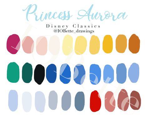 IOBette Color Palette: Princess Aurora Disney’s Sleeping Beauty Series. Procreate custom color palettes by IOBette Sleeping Beauty Color Palette, Aurora Princess, Princess Aurora, Color Palate, Disney S, Quince, Color Palettes, Color Scheme, Custom Color