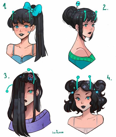 Powerpuff Girls Fanart, Alien Girl, Cute Alien, Star Eyes, Alien Art, Art Prompts, Anime Hair, Cute Art Styles, How To Draw Hair