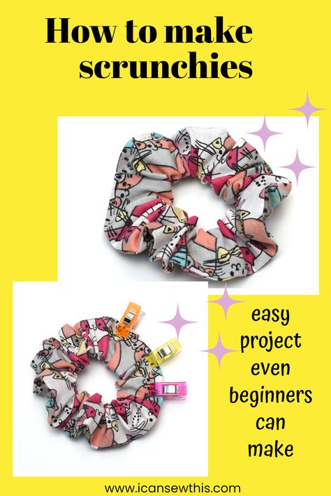 Learn how to make cute cotton scrunchies in five super simple steps with this sewing tutorial. Making scrunchies is one of the easiest and most fun introductions to sewing for beginners. You can have your own DIY scrunchie in 10 minutes, tops, from the moment you set foot in your sewing room. It’s a quick and straightforward project. How To Sew A Scrunchie Video, Horse Sewing Projects, Scrunchies Diy How To Make, Scrunchy Diy, Hair Scrunchies Diy, Scrunchies Tutorial, Occ Crafts, Making Scrunchies, Diy Scrunchie