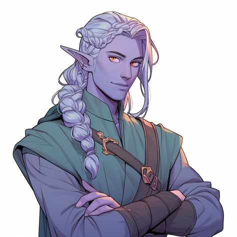 Fantasy Cold Weather Clothes, Astral Elf Male, Sea Elf Male, Dark Elf Character Design, Astral Elf Dnd, Male Elf Art, Dnd Drow, Drow Dnd, Half Elf