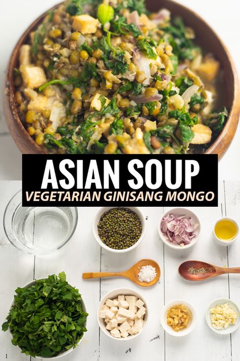 This Ginisang Monggo is a hearty, savory, and nutritious Filipino vegetable dish. It's a great recipe for lunch or dinner with your loved ones. Give this a try! Monggo Recipe Philippines, Monggo Recipe, Filipino Vegetable Dishes, Mung Bean Soup, Recipe For Lunch, Vegetarian Salad, Vegetarian Salad Recipes, Healthy Vegetarian Recipes, Vegetarian Salads