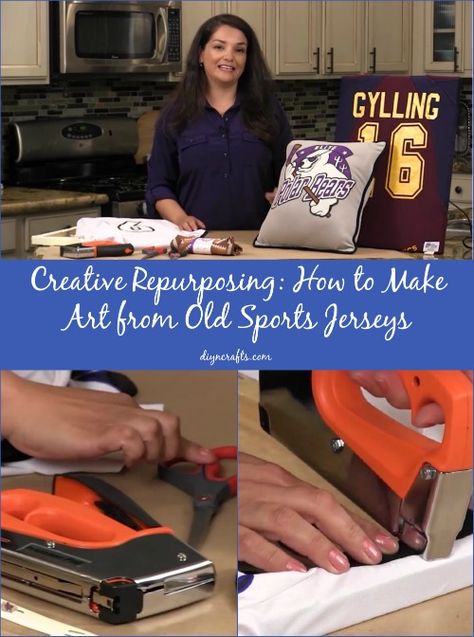 Don’t Throw Out Your Kids’ Old Sports Jerseys – Turn Them Into Timeless Art! Hockey Basement, Sports Jersey Display, Cut Hoodies, Baseball Bedroom, Soccer Banner, Jersey Quilt, Forgotten Memories, Cut Up Shirts, Jersey Display