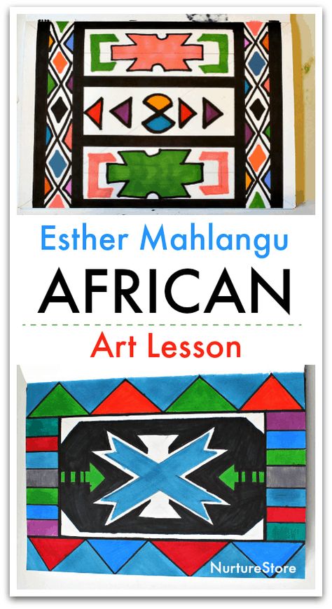 100 free online art lessons for children - NurtureStore South Africa Art For Kids, Esther Mahlangu, African Art For Kids, South Africa Art, African Art Projects, Kids Craft Ideas, African Crafts, African Artists, Homeschool Art