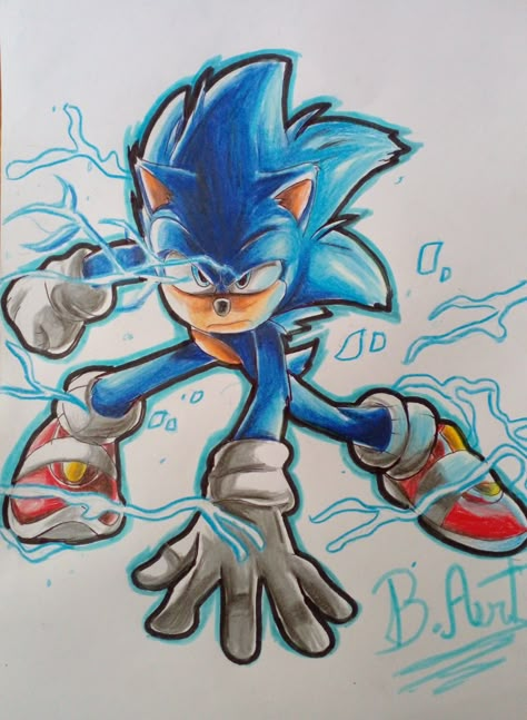 Sonic Drawing Pencil, Shadow The Hedgehog Sketch, Sonic Sketch Art, Super Sonic Drawing, Sonic The Hedgehog Drawing, Sonic Sketch, Drawing Sonic, Sonic Images, Batman Art Drawing