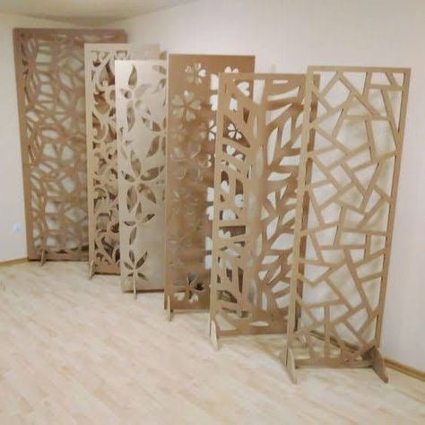 Design For Wall, Wood Partition, Decorative Metal Screen, Jaali Design, Tv Wall Decor, Fiber Board, Lan Can, Living Room Partition, Cnc Design