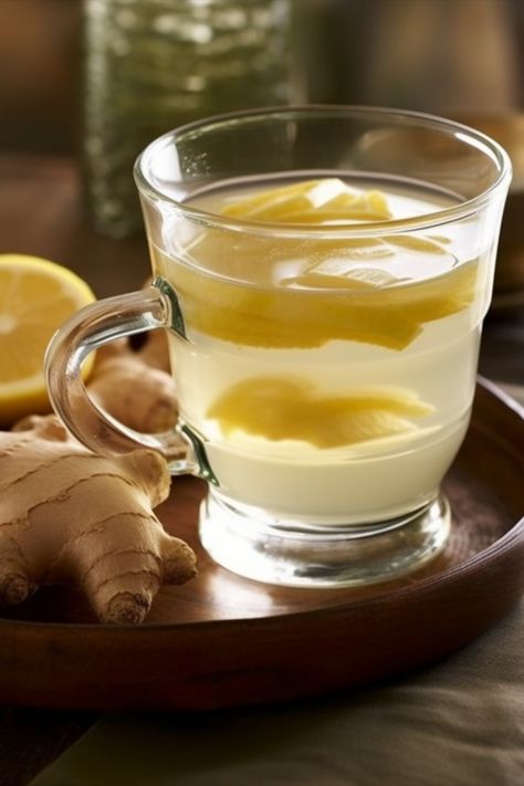 Steep fresh ginger slices in hot water to create a warming and invigorating drink. Ginger is known for its anti-inflammatory properties and aids in digestion. Lassi Recipes, Herbal Tea Benefits, Winter Arc, Fat Burning Juice, Ginger Slice, Ginger Water, Berry Juice, Protein Rich Foods, Tea Benefits