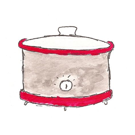 crock pot by LancelotSturgeon, via Flickr Pot Illustration, Watercolor On Paper, Watercolor Drawing, Taste Of Home, Food Illustrations, Doodle Drawings, No Cook Meals, Crock Pot, Food Art