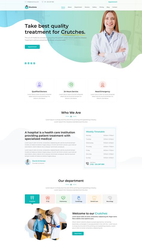 Medical Landing Page HTML Template Doctor Website Design Inspiration, Healthcare Landing Page, Medical Landing Page, Medical Website, Hospital Website, Layout Site, Healthcare Website, Website Home Page, Medical Website Design