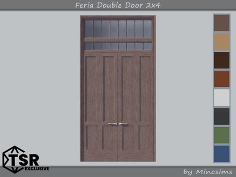 Sims 4 Double Door, Fromt Doors, Cc Furniture, The Sims 4 Packs, Sims Four, Sims 4 Cc Furniture, Door Sets, Sims 4 Build, Cc Sims