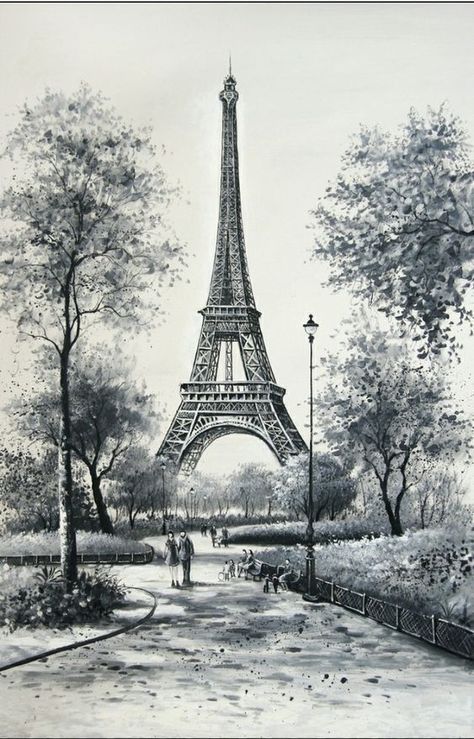 Pencil Sketches Landscape, Eiffel Tower Drawing, Easy Drawing Step By Step, Paris Drawing, Torre Eiffel Paris, Eiffel Tower Painting, Eiffel Tower Art, Landscape Pencil Drawings, Drawing Scenery