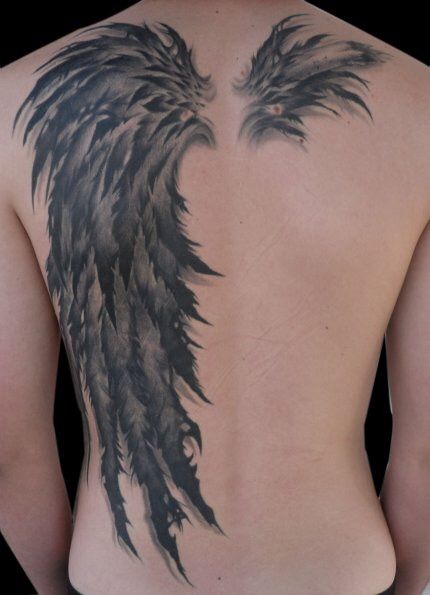 Full Back Wings Tattoo Men, Fallen Angel Wings Tattoo On Back, Angel Wings Tattoo On Back, Wing Tattoos On Back, Alas Tattoo, Strong Tattoos, Wing Tattoo Men, Thumb Tattoos, Egyptian Tattoo Sleeve