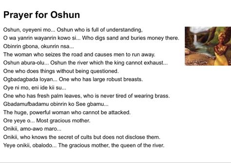 Oshun Offerings, Oshun Prayer, Orisha Oshun, Oshun Goddess, Essence