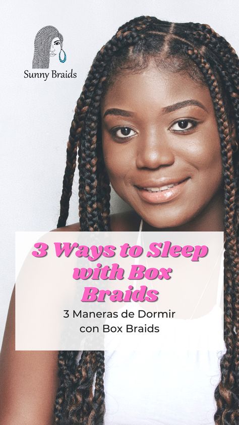 Black lady with box braids How To Sleep With Box Braids, How To Sleep With Braids, Medium Box Braids, How To Sleep, Ways To Sleep, Long Box Braids, Loose Braids, Care Box, Before Sleep