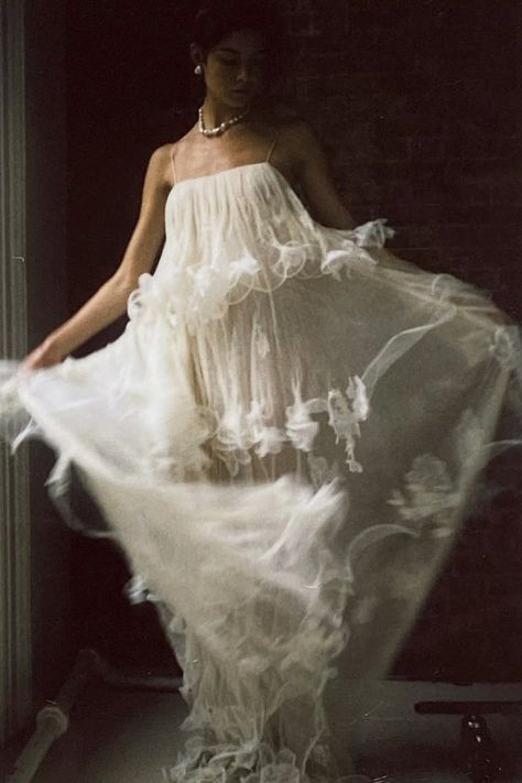 Danielle Frankel, Ruffle Wedding Dress, The Lane, Corded Lace, Tulle Gown, Bridal Inspo, Dress Inspo, Long Sleeve Wedding, Wedding Dress Sleeves