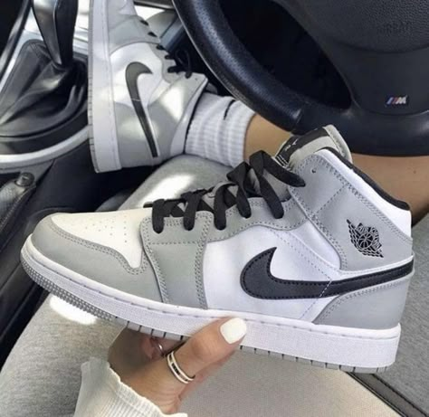 The Ever-Classic Jordan 1 Mid Light Smoke Grey Returns At A Discounted Price! Score Yours Now And Take Advantage Of Afterpay, Free Shipping & Easy Size Exchanges. Shop Now. Custom Jordan 1 Mid, Custom Jordans, Filmy Vintage, Nike Shoes Girls, Dr Shoes, Jordan Shoes Girls, All Nike Shoes, Nike Air Shoes, Fresh Shoes