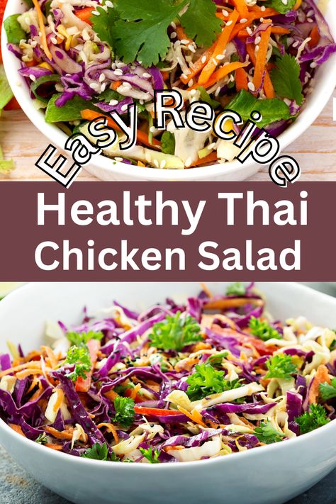 Spicy Thai Salad with Chicken (Panera Copycat) Panera Salad, Panera Copycat, Thai Chicken Salad, Thai Salad, Salad With Chicken, Thai Salads, Spicy Thai, Thai Chicken, Chicken Salad