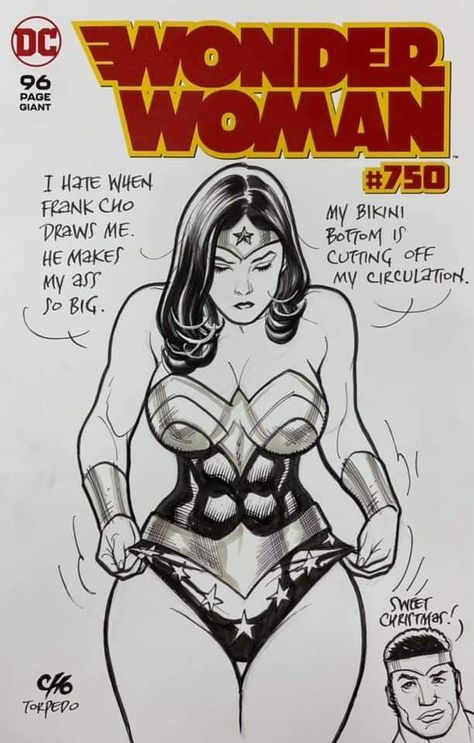 Wonder Woman Sketch, John Dolmayan, Miss Hulk, Sketch Cover, Frank Cho, Wonder Woman Art, Woman Sketch, Dc Comics Artwork, Dc Memes