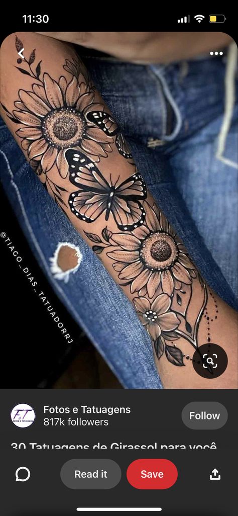 Forearm Cover Up Tattoos, Sunflower Tattoo Sleeve, Arm Sleeve Tattoos For Women, Tattoos To Cover Scars, Rose Tattoos For Women, Girls With Sleeve Tattoos, Flower Wrist Tattoos, Ribbon Tattoos, Tattoos For Women Flowers