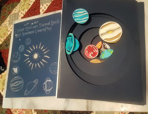 Solar System Cricut Projects, Earth And Solar System, Media Pembelajaran, Science Major, Solar System Projects, Digital Art Procreate, 3d Book, Book Svg, Tunnel Book