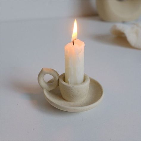 Ceramic Candle Stick, Sandstone Texture, Clay Candle Holders, Pottery Candle Holder, Clay Candle, Candle Stick Holder, Pottery Candle, Diy Candle Holders, Tanah Liat