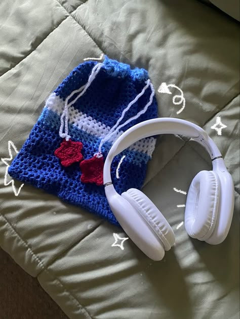 Headphone Case Sew, Headphone Crochet Case, Diy Headphone Case, Crochet Headphones Case, Crochet Headphone Pouch, Crochet Headphone Case, Crochet Headphone Accessories, Crochet Hooks Case, Headphone Pouch