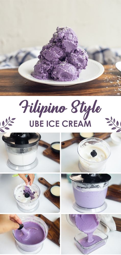 Ube Ice Cream Filipino Desserts, Ube Pastillas Recipe, Filipino Ube Recipes, Ube Ice Cream Recipe With Machine, Ube Deserts, Ube Recipes Filipino Desserts, Ube Condensed Milk Recipe, Taro Ice Cream Recipe, Ube Ice Cream Recipe