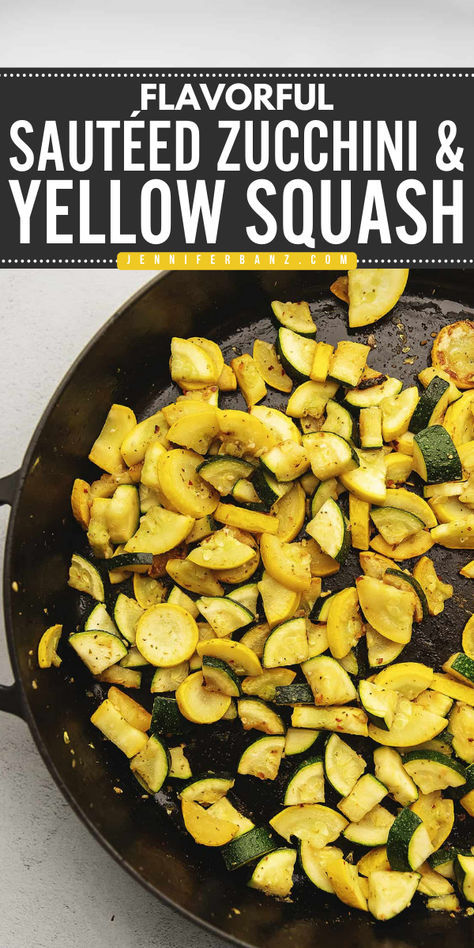 This sautéed zucchini and yellow squash recipe is bursting with flavor but only uses a few simple seasonings. It will be your favorite Summer side dish. Zucchini Dinner Ideas, Zucchini And Squash Recipes, Yellow Squash Recipe, Sauteed Zucchini And Squash, Low Carb Zucchini Recipes, Zucchini And Yellow Squash, Sautéed Zucchini, Low Carb Side Dish, Low Carb Side