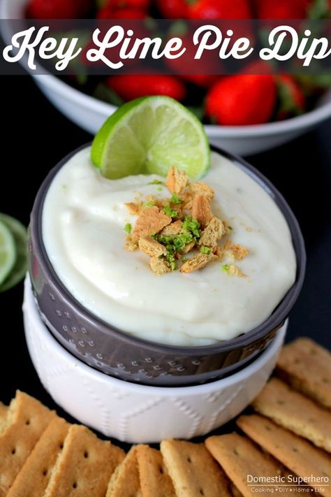 Key Lime Pie Dip - cool creamy tangy key lime pie dip has all the flavor but none of the difficult pie prep! Take this to a party and all your guests will be begging for the recipe! Jimmy Buffet Party, Key Lime Pie Shot, Key Lime Dip, Key Lime Pie Dip, Easy Meal Plan, Mini Key Lime Pies, Cold Dip Recipes, Pie Dip, Cold Dips