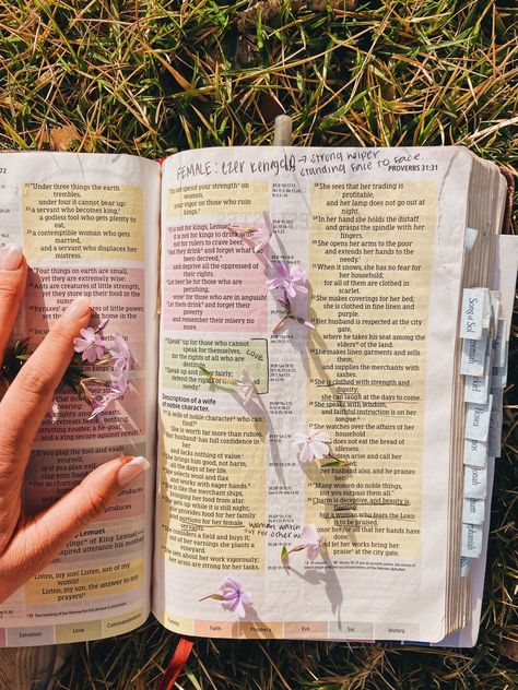 Christian Ethereal Aesthetic, Garden Bible Study, Morning Devotional Aesthetic, Bible Mood Board, Bible And Flowers Aesthetic, Bible Study Outside, Aesthetic Devotion Journal, Christian Inspo Aesthetic, Outdoor Bible Study