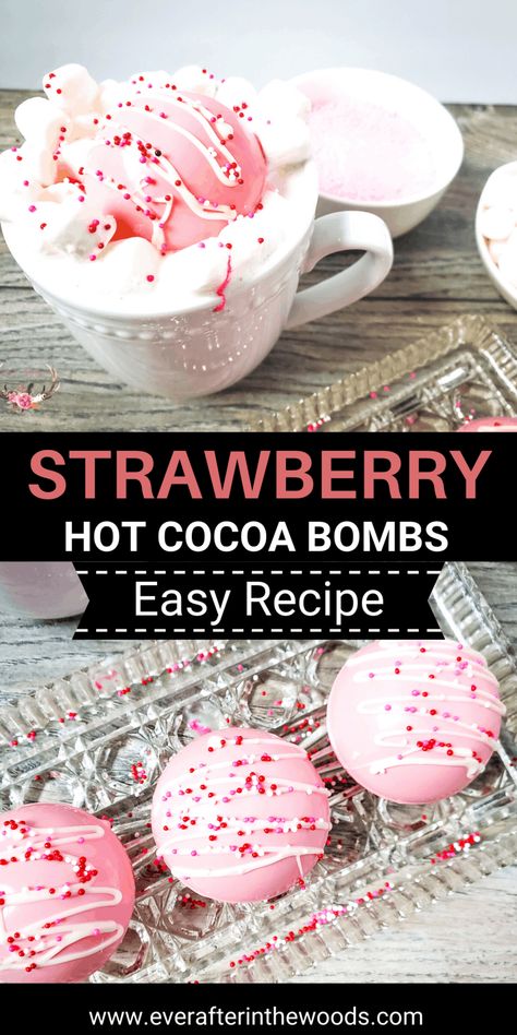 How to Make Strawberry Hot Chocolate Bombs at Home Strawberry Hot Chocolate, Strawberry Nesquik, Diy Hot Chocolate, Hot Chocolate Cocoa, Hot Chocolate Bomb, Hot Chocolate Gifts, Hot Chocolate Drinks, Hot Chocolate Coffee, Bombe Recipe