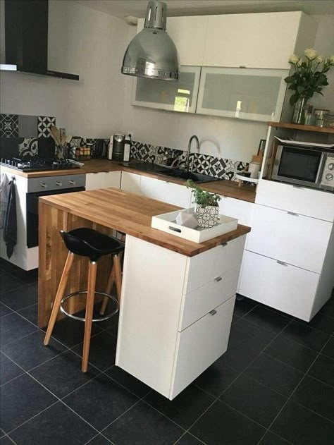 Dapur Ikea, Small Kitchen Decoration, Ikea Kitchen Remodel, Kabinet Dapur, Small Kitchen Decor, Small Kitchens, Kuching, Diy Interior, Ikea Kitchen