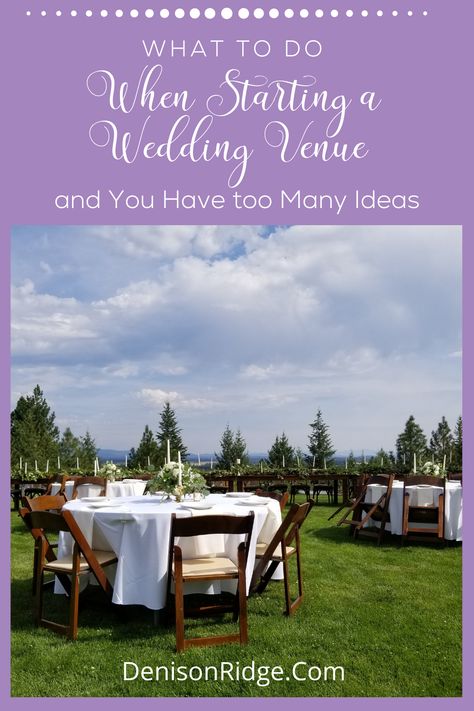 Wedding Venue Start Up, Wedding Venue Owner, Outdoor Wedding Venue Ideas, Venue Plans, Wedding Barn Ideas, Venue Marketing, Free Wedding Venues, Venue Owner, Event Venue Business