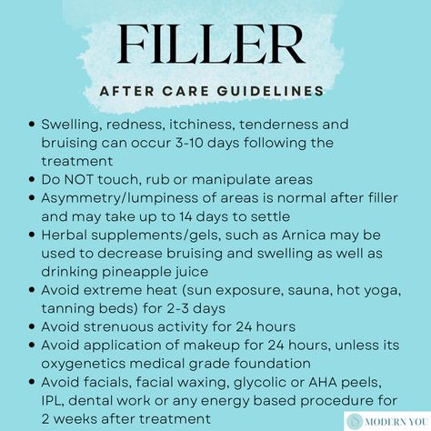 Filler after care sheet Beauty Therapy Room, Medical Aesthetics, Facial Waxing, Facial Aesthetics, After Care, Tanning Bed, Beauty Therapy, Therapy Room, Medical Aesthetic