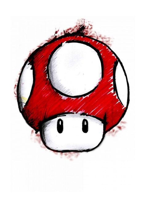 Super Mario Bros Drawing Ideas, Mario 1 Up, Cute Mario Drawing, Nintendo Art Drawing, Red Sketch Drawings, Mario Drawing Ideas, Super Mario Sketch, Mario Art Drawing, Mario Bros Drawing