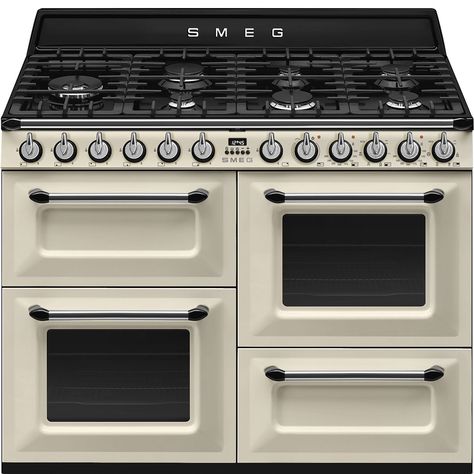 Smeg Victoria, Smeg Range, Smeg Kitchen, Smeg Appliances, Dual Fuel Range Cookers, Steel Backsplash, Freestanding Cooker, Induction Cooking, Stainless Steel Oven